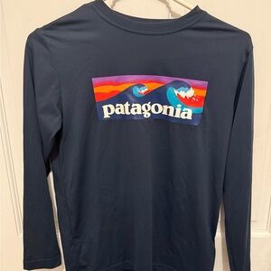 Patagonia Navy Kids' Long-Sleeved Capilene® Silkweight Rashguard